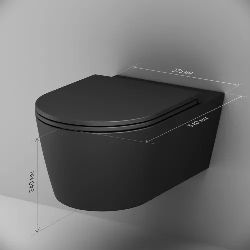 AM.PM  Func подвесной унитаз 54 см FlashClean с сиденьем микролифт, черн мат, изображение 11