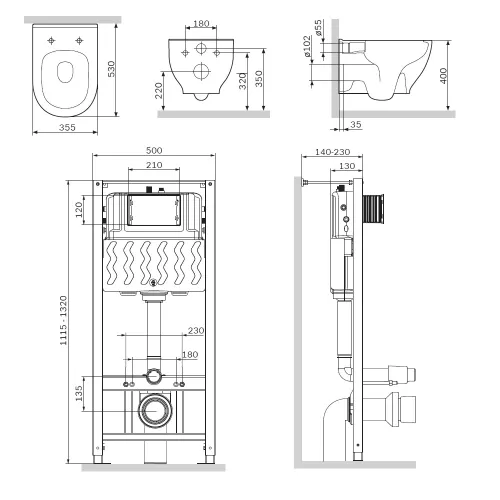 AM.PM Комплект инсталляция с клав Pro L белый с подвесным унитазом Like FlashClean с сид м/л, изображение 9