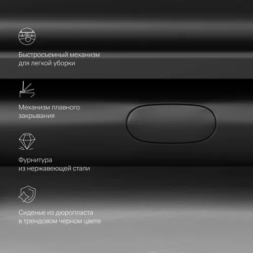 AM.PM  Gem подвесной унитаз FlashClean с черным матовым сиденьем микролифт, изображение 9