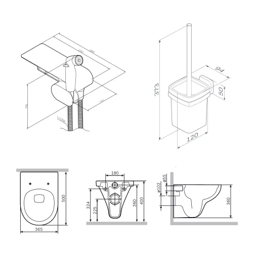 AM.PM Gem набор подвесной унитаз с гиг.душем, изображение 9