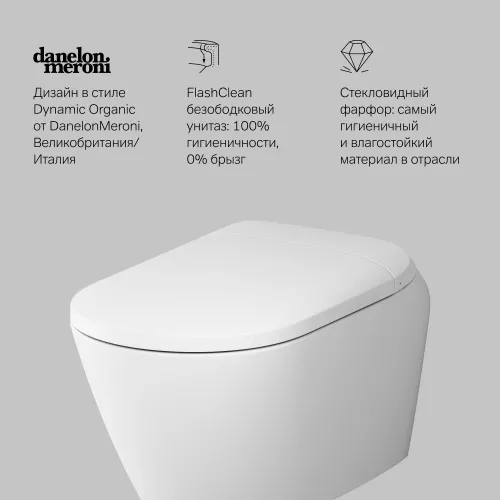 AM.PM Sensation подвесной унитаз с интегрированным электронным биде TouchReel, изображение 10