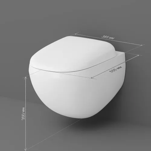 Унитаз подвесной AM.PM Sensation C301700WH безободковый c сид. микролифт, белый, изображение 11