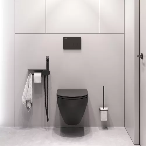AM.PM Spirit V2.0 набор подвесной унитаз с гиг.душем, черный, изображение 2