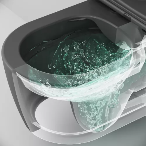 AM.PM Func подвесной унитаз 49 см FlashClean с сиденьем микролифт, черн мат, изображение 8