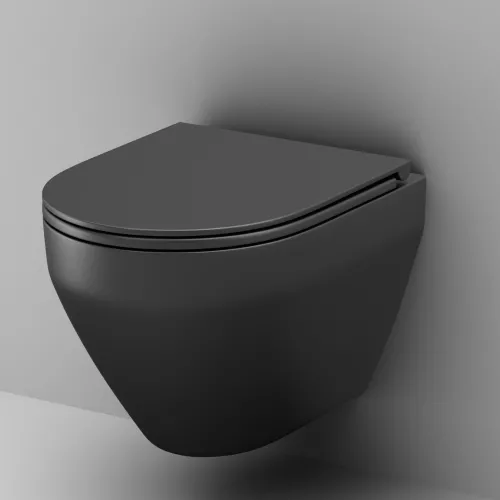 AM.PM Spirit V2.0 подвесной унитаз FlashClean с сиденьем микролифт, черн мат, изображение 5