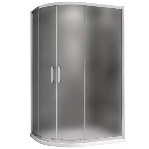 Душевой уголок ABBER Schwarzer Diamant асимметричный , матовое/хром, Цвет стекла: матовое, Цвет профиля: Хром, Выбрать размер: 110х80