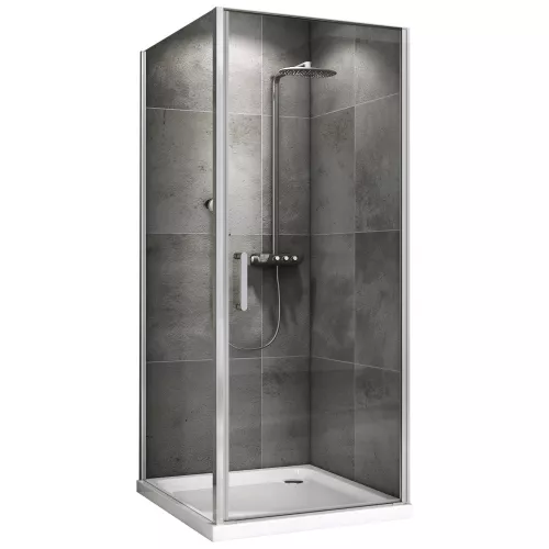 Душевой уголок ABBER Sonnenstrand  прозрачное/хром , в угол, Цвет стекла: прозрачное, Цвет профиля: Хром, Выбрать размер: 100х70