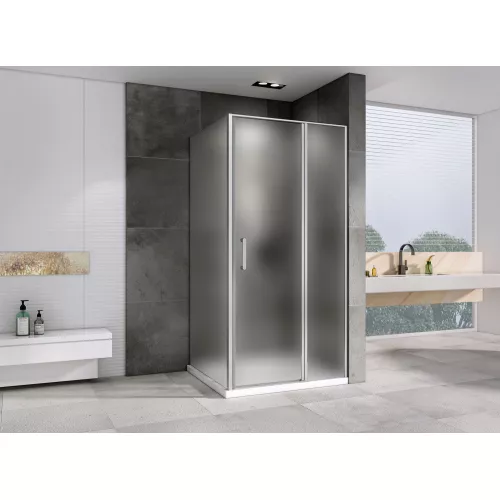 Душевой уголок ABBER Sonnenstrand  матовое/хром , в угол, Цвет стекла: матовое, Цвет профиля: Хром, Выбрать размер: 100х70, изображение 2