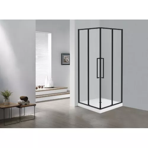 Душевое ограждение ESBANO ESS-90/100KV-B  без поддона, Цвет профиля: Черный, Выбрать размер: 90х90, изображение 2