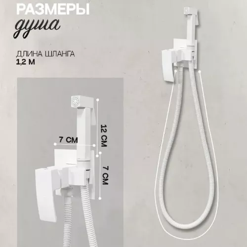 Душ гигиенический ACWEN 82216W белый матовый, Выбрать цвет: Белый матовый, изображение 7