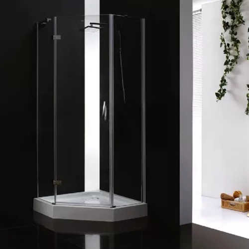 Душевой уголок CEZARES BERGAMO-W-P-1-C-Cr-L/R-IV, Цвет профиля: Хром, Выбрать размер: 100х100, Ориентация: левая