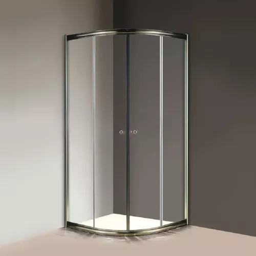 Душевой уголок CEZARES GIUBILEO-R-2-SCORREVOLE-C-Br, Цвет стекла: прозрачное, Цвет профиля: Бронза, Выбрать размер: 80х80