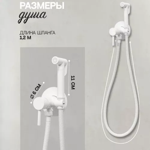 Душ гигиенический ACWEN 82003W белый матовый, Выбрать цвет: Белый матовый, изображение 3