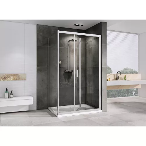 Душевой уголок ABBER Sonnenstrand  прозрачное/хром , в угол, Цвет стекла: прозрачное, Цвет профиля: Хром, Выбрать размер: 90х70, изображение 3