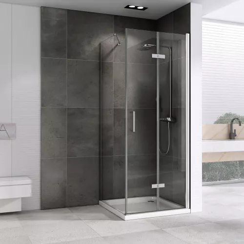Душевой уголок ABBER Zart  прозрачное/хром , в угол, Цвет стекла: прозрачное, Цвет профиля: Хром, Выбрать размер: 70х70, изображение 2