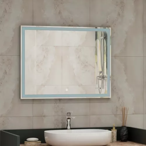 Зеркало ACWEN "Mercury Led" МФ панель+подогрев, Тип: Сенсорное зеркало с подогревом, радио, часы, Выбрать размер: 90х70, изображение 3