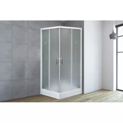 Душевой уголок Royal Bath RB HPD RB HP квадратный, Цвет стекла: матовое, Высота поддона: Низкий, Цвет профиля: Белый, Выбрать размер: 90x90, изображение 2