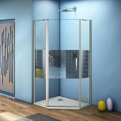 Душевой уголок Good Door  FANTASY PNT-F-CH  с зеркальн. рисунком без поддона, Выбрать размер: 100x100, Цвет стекла: с рисунком