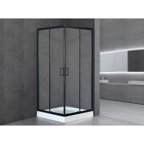 Душевой уголок Royal Bath RB HPD RB HP квадратный, Цвет стекла: прозрачное, Высота поддона: Низкий, Цвет профиля: Черный, Выбрать размер: 90x90, изображение 2