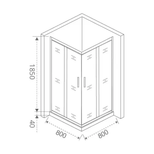 Душевой уголок Good Door LATTE CR-C-WE/-G-WE без поддона, Выбрать размер: 80x80, Цвет стекла: прозрачное, изображение 3