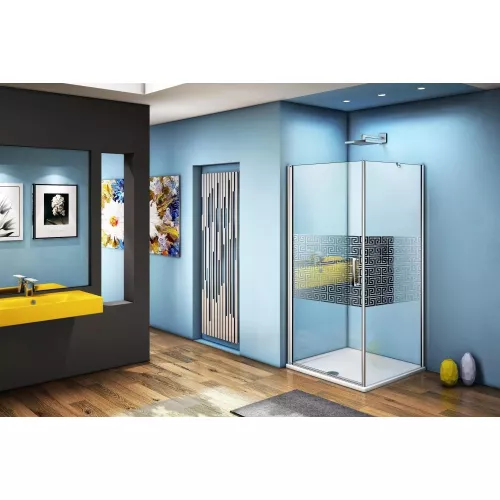 Душевой уголок Good Door FANTASY CR-F-CH с зеркальн.рисунком без поддона, Выбрать размер: 90x90, Цвет стекла: с рисунком, изображение 2