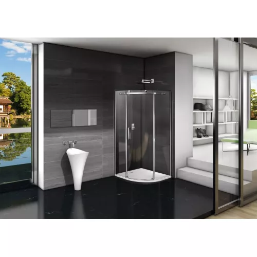 Душевой уголок Good Door Galaxy R -C-CH без поддона, Выбрать размер: 90x90, Цвет стекла: прозрачное, Выбрать цвет: Хром, изображение 2