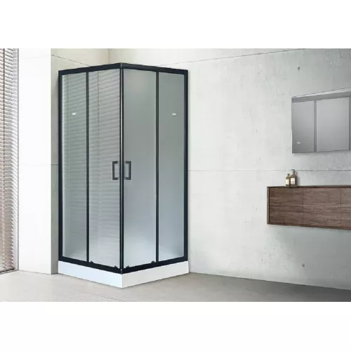 Душевой уголок Royal Bath RB HPD RB HP квадратный, Цвет стекла: матовое, Высота поддона: Низкий, Цвет профиля: Черный, Выбрать размер: 90x90, изображение 2