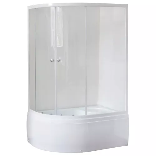 Душевой угол Royal Bath RB 8120BK ассиметричный, Цвет стекла: прозрачное, Цвет профиля: Белый, Ориентация: правая