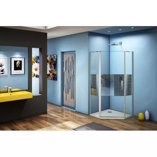 Душевой уголок Good Door  FANTASY PNT-F-CH  с зеркальн. рисунком без поддона, Выбрать размер: 100x100, Цвет стекла: с рисунком, изображение 2