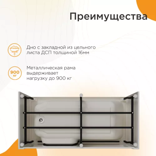 Ванна акриловая для людей с огранич. возможностями Radomir Грасс 2/3, Выбрать размер: 168х80, Ориентация: правая, изображение 4