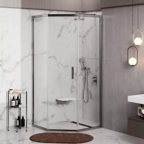 Душевой уголок WasserKRAFT Naab 86S11, Цвет стекла: прозрачное, Цвет профиля: Хром, Выбрать размер: 90х90, изображение 7