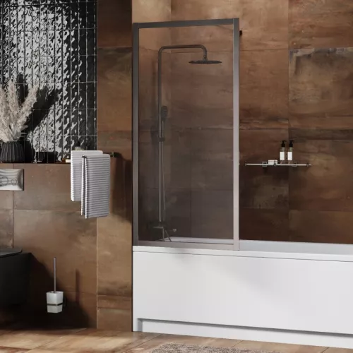 Стеклянная шторка WasserKRAFT Abens 20W01-80 Brushed nickel Fixed, Цвет профиля: Хром, Выбрать размер: 80х160, изображение 5