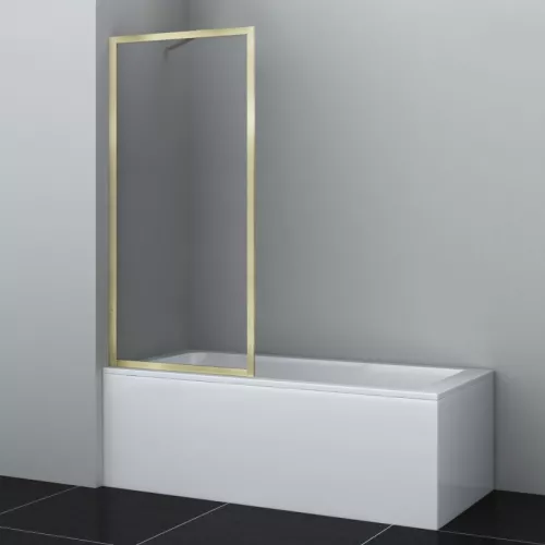 Стеклянная шторка WasserKRAFT Abens 20W01-80 Brushed gold Fixed, Цвет профиля: Золото, Выбрать размер: 80х160, изображение 6