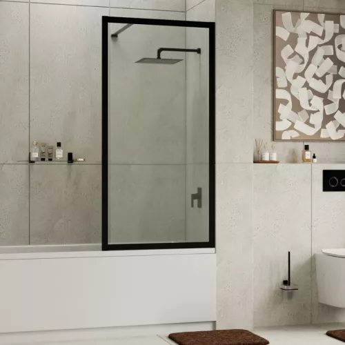 Стеклянная шторка WasserKRAFT Abens 20W01-80 Matt black Fixed, Цвет профиля: Черный, Выбрать размер: 80х160, изображение 7