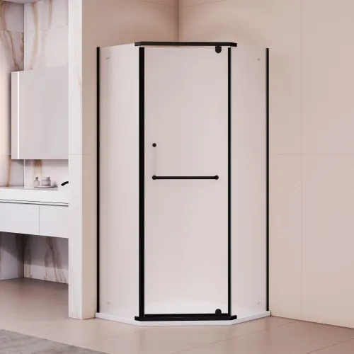 Душевой уголок RGW PA-081B матовое, Цвет стекла: матовое-сатинат, Цвет профиля (вариация): Черный, Выбрать размер: 120х120