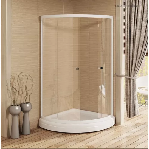 Душевое ограждение Radomir НАЙТ/СОУЛ  белый профиль, без поддона, Цвет стекла: прозрачное, Цвет профиля: Белый, Выбрать размер: 100х100