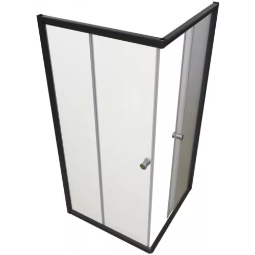 Душевое ограждение Radomir  ДРИМ матовое стекло, без поддона, Цвет стекла: матовое, Цвет профиля: Черный, Выбрать размер: 100х100, изображение 2