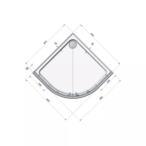 Поддон к душевому углу Radomir Смарт  90х90, изображение 2
