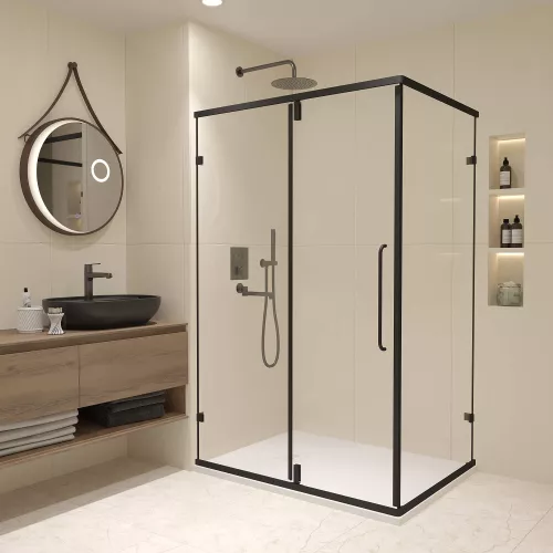 Душевой уголок RGW CL-46B, Цвет стекла: прозрачное, Цвет профиля: Черный, Выбрать размер: 900x800