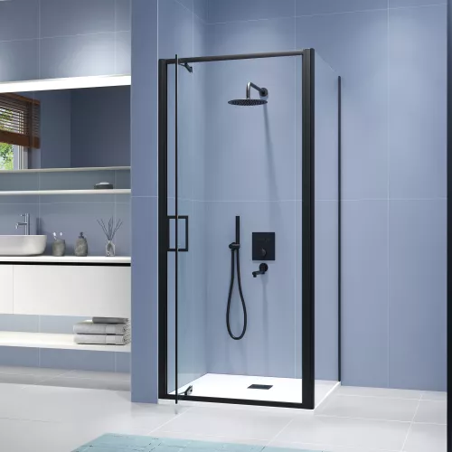 Душевой уголок RGW SV-145B, Цвет стекла: прозрачное, Цвет профиля: Черный, Выбрать размер: 1000x700, изображение 6