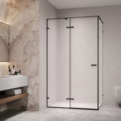 Душевой уголок RGW SV-040B матовое/черный, Цвет стекла: матовое, Цвет профиля: Черный, Выбрать размер: 1200x1000