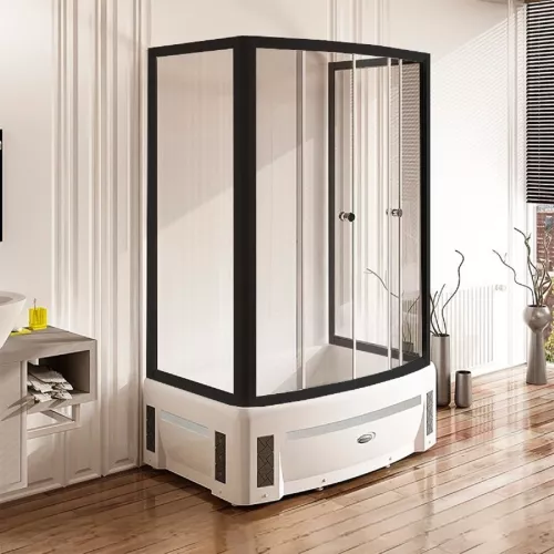 Душевое ограждение Radomir ДИАНА 90х140 без поддона, Цвет стекла: прозрачное, Цвет профиля: Черный