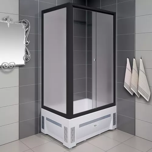 Душевой угол Radomir ВЕРЧЕЛЛИ 80х120 матовый/высокий поддон, Цвет стекла: матовое, Цвет профиля: Черный, Тип поддона: Высокий, Ориентация: Левая