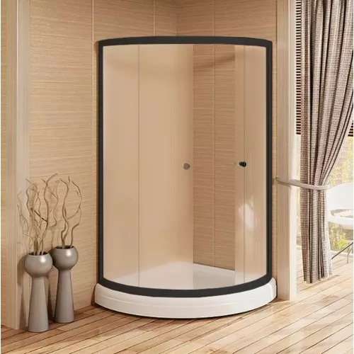 Душевое ограждение Radomir НАЙТ/СОУЛ  черный профиль, без поддона, Цвет стекла: матовое, Цвет профиля: Черный, Выбрать размер: 100х100