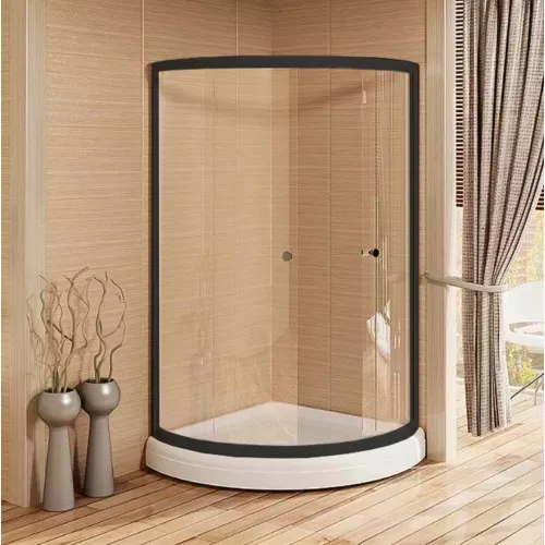 Душевое ограждение Radomir НАЙТ/СОУЛ  черный профиль, без поддона, Цвет стекла: прозрачное, Цвет профиля: Черный, Выбрать размер: 100х100