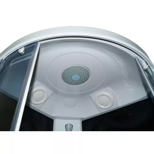 Кабина душевая  EC1021 PARLY, Цвет стекла: тонированное, Высота поддона: Высокий, Цвет профиля: Белый, Выбрать размер: 100х100, изображение 6