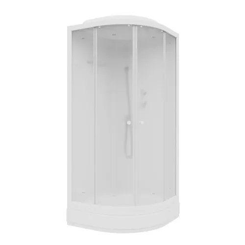 Кабина душевая  BM101/86  PARLY, Цвет стекла: матовое, Высота поддона: Средний, Цвет профиля: Белый, Выбрать размер: 100х100, изображение 3