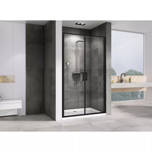 Душевая дверь ABBER Sonnenstrand AG04100BC/C, Цвет стекла: прозрачное, Цвет профиля: Черный, Выбрать размер: 100, изображение 2