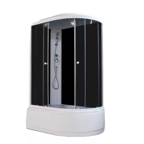 Кабина душевая  EC1221L  PARLY, Цвет стекла: тонированное, Высота поддона: Высокий, Цвет профиля: Белый, Выбрать размер: 120х80, Ориентация: левая, изображение 2