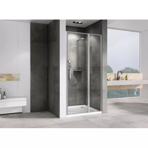 Душевая дверь ABBER Sonnenstrand  прозрачное/хром, Цвет стекла: прозрачное, Цвет профиля: Хром, Выбрать размер: 100, изображение 2